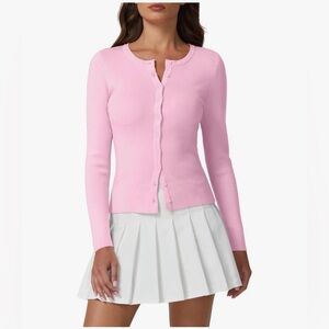 NWT Pink Long Sleeve Cardigan Sweater-M